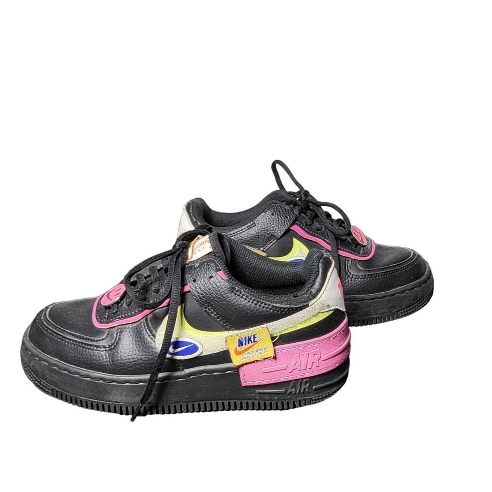 Nike Women's Air Force 1 Shadow Cosmic Fuchsia‎ Sneakers Removable Patches 6.5